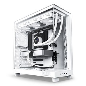 NZXT H6 Flow 미들타워 케이스 Matte White, 선택하세요, 1개