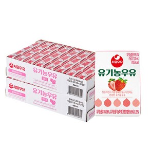 서울우유 딸기 유기농우유 120mlx64개, 64개, 120ml