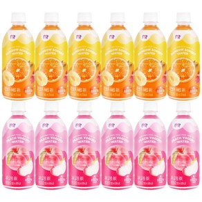 배스킨라빈스 피치 요거트 워터 + 레인보우 샤베트 워터, 500ml, 12개