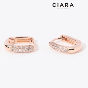 CIARA 14K Saviano 풀샤이닝 U라운드 원터치 귀걸이(GoldPlated)