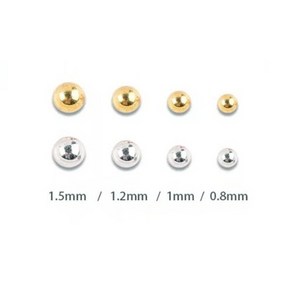 (0.8~1.5mm) 메탈 반볼참 네일파츠, 실버(1.5mm), 1개