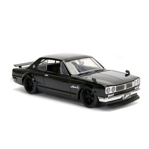 Jada Toys 금속 분노의 질주 1:24 브라이언스의 닛산 스카이라인 2000 GT-R 다이캐스트 자동차 어린이 및 성인용 장난감 JA99686 블랙 185615