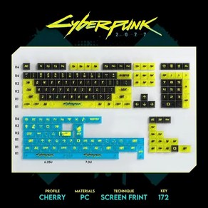 사이버펑크 Cybepunk 키캡 클리어 크리스탈 투명키캡 레이니 독거미 타이탄네이션, PC SCREEN FRINT 172키, 1개