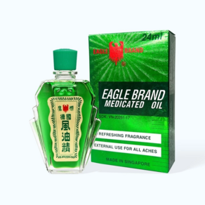 [EAGLE BRAND] 싱가포르 블루 윈드 메디케이티드 그린 오일 24ml, 2개