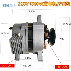 220V 800W1300W1500W 소형 가정용 AC 교류 발전기 풀리 휠 영구 자석 정전압 순수 구리 B 220V1300W 발전기, 1개