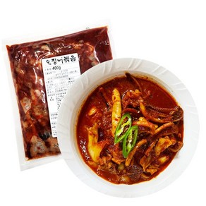 맛있게 매콤한 양념 오징어볶음 400g 혼밥 혼술 밥반찬 캠핑요리, 1개