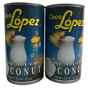 Ceam of Coconut Coco Lopez Set of 2 Can 코코넛 크림 코코 로페즈 2캔 세트, 425g, 2개