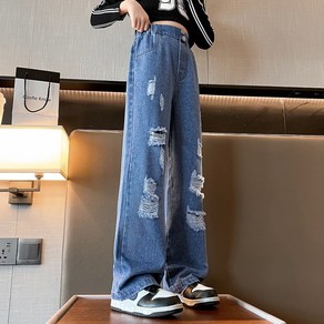 알리팡 아동 데님 찢어진 청바지