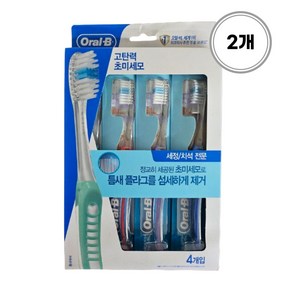 오랄비 고탄력 초미세모 틈새 케어 칫솔, 2개, 4개입