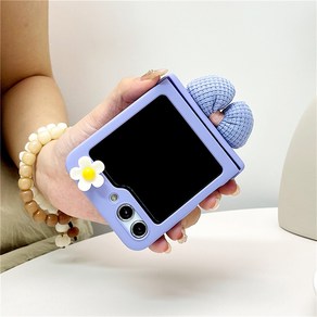 Cute 3D Bowknot Flowes Solid Simple Case fo Galaxy Z Flip5 Flip6 Zflip5 Zflip6 Flip 6 Flip5 Cove