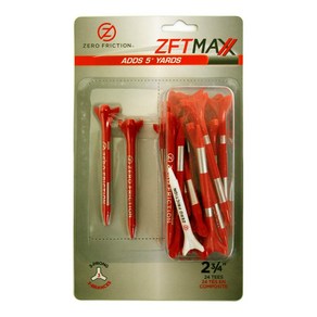 Zeo Fiction Unisex MAXX 3-Pong 2-3/4 Golf Tees Zeo Fiction 남녀공용 MAXX 3프롱 2-3/4 골프 티 레드/실버(티 2, 1개