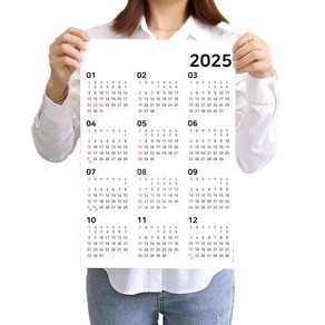 하늬통상 한눈으로 보는 2025년 2024년 대형 달력 한장 포스터 스케줄 캘린더