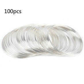 100 pcs 0.6mm 메모리 구슬 스틸 와이어 뱅글 팔찌 제작 보석류 발견