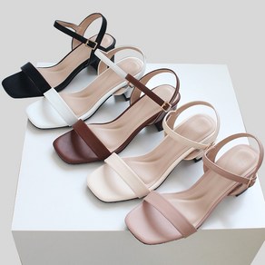 스타슈 여성 빅사이즈 여름 스트랩 샌들 통굽 미들힐 샌들힐 5.5cm 225-270까지