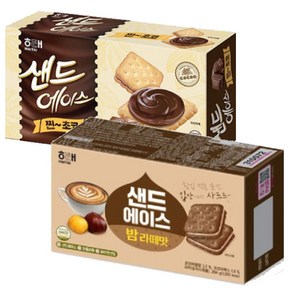 해태 샌드에이스 밤라떼맛 204g+찐초코 204g, 1세트, 408g