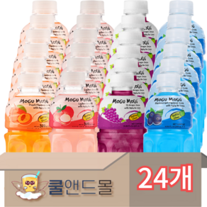 [쿨앤드몰] 모구모구 4종혼합 (복숭아+리치+포도+블랙커런트 ), 320ml, 24개