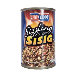 필리핀 PURE FOODS 시즐링 딜라이츠 시식 통조림 150g 퓨어푸드 / sizzling delights sisig 간돼지고기, 1개