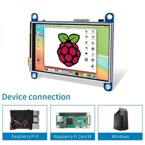 소형모니터 휴대용 사무실 라즈베리 파이 스크린 터치 3.5 인치 미니 HDMI 모니터 LCD 400 4 3B + 윈도우와 호환 가능 480x320, RTP TN