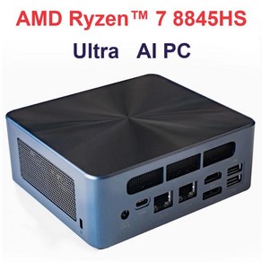 데스크탑 게이밍 컴퓨터 미니 PC 울트라 AI AMD Ryzen 7 8845HS 와이파이 6 BT5.2 USB4.0 DDR5 5600Mhz PCi, 01 CHINA, 01 NO RAM NO SSD NO OS, 03 영국