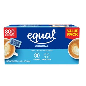 Equal 이퀄 제로 칼로리 스위트너 800패킷 설탕 대체, 800g, 1팩