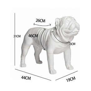 현관 강아지 모형 마네킹 대형견 피팅 모델 인형 피규어 장식 카페 펫 소품 식당, 1. 화이트 핏불 탈부착 가능