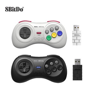 8BitDo M30 2.4G 세가 제네시스용 무선 게임패드, 블랙, 1개