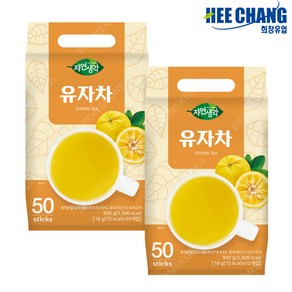 희창 유자차 스틱 50T X 2개 일회용, 50개입, 18g