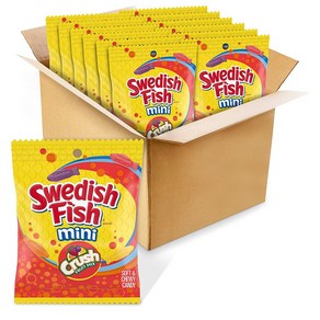 스웨디쉬 피쉬 미니 크러쉬 프루트 젤리 141g 12팩 Swedish Fish Mini Candy Cush Soda Fuit Mix Flavo, 12개