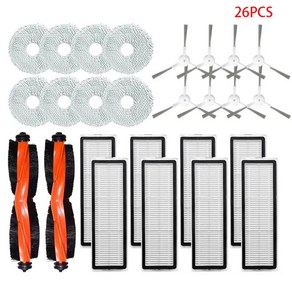 로봇 X20 플러스 부품 액세서리 메인 사이드 브러시 헤파 필터 걸레 천 먼지 봉투 교체, 26개