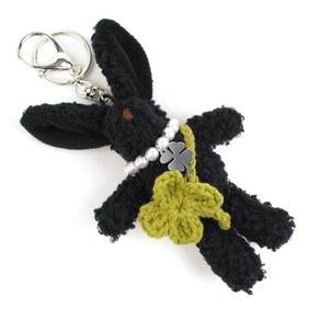 [hand made] Lucky bunny keyring 진주 목걸이 클로버 행운토끼인형 가방키링