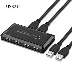 2포트 USB KVM 스위치 선택기 3.0 키보드 마우스 프린터 모니터용 4 개 장치 공유 케이블