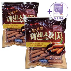 롯데 에센 소시지 1000G X 2봉 [아이스박스] + 더메이런손소독제, 1kg, 2개