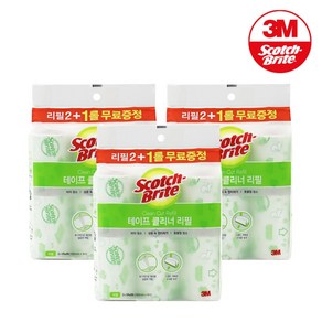 3M 스카치브라이트 대형 테이프클리너 리필 2+1, 3개