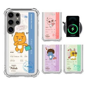 갤럭시S24울트라 (S928) 카카오프렌즈 트래블 티켓 투명 방탄 강화케이스 에어쿠션 범퍼