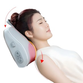 목어깨 안마기 베게 쿠션 안마기 목 어깨 마사지기 베개 안마기 마사지기 무선 충전 주무름 온열, 그레이