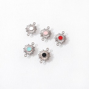 싼비즈 [8-131-05]써지컬스틸 펜던트 에폭데이지꽃양고리 8x14mm 1개