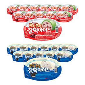 [롯데웰푸드] 찰떡 아이스 통팥 12개+ 쿠키앤크림 12개, 1개, 90ml