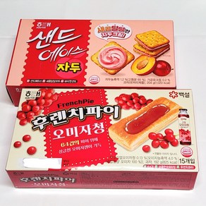 해태 후렌치파이 오미자청 +샌드에이스 자두, 192g, 1개