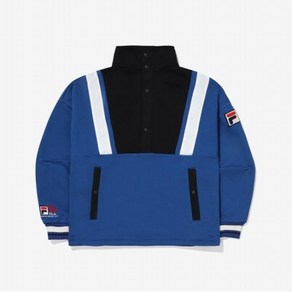 [휠라] [FILA] 유니 루즈핏 화이트락 우븐패치 하프집 맨투맨 (FS2POE4122X_DBU) (FS2POE4122X_DBU)