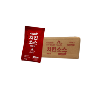 매운치킨양념 소스 (일회용) 캠핑용 업소용 박스판매, 100개, 40g