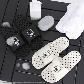 가스파드앤리사 블랙화이트 욕실화, WHITE/BLACK, 1개