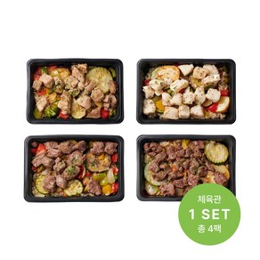 단백질에 집중한 체육관 도시락 4종 세트, 360g, 1세트