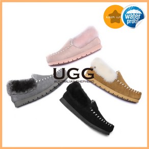 UGG 정품 숏 어그 AS 방수 우먼 여성 여자 포포 모카신 퍼안감 겨울 털 부츠 슈즈 방한 신발 방한화 털신 털단화 5컬러 알지알지몰