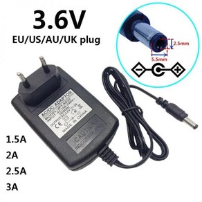 3.6 V 1.5A 2A 3A AC DC 전원 어댑터 공급 5.5*2.5mm 볼트 변환기 스위칭 EU 미국 AU 영국 잭 플러그, US plug_3.6V 1.5A, 1개