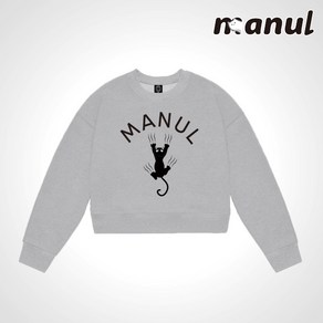 MANUL 마눌 프리미엄 쭈리 기모 오버핏 크롭 맨투맨 티셔츠 AW108