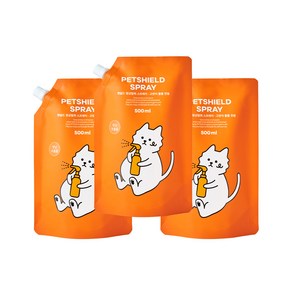 펫쉴드 항균 탈취 고양이 스프레이 500ml 리필용, 3개