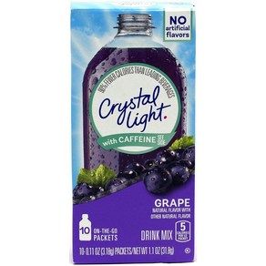 Crystal Light On The Go Grape With Caffeine Drink Mi Crystal Light On The Go 포도 카페인 음료 믹스 10팩 박스(5팩