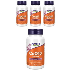 나우푸드 CoQ10 200mg 베지 캡슐 비건, 60정, 4개