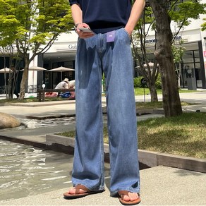 어반플리커 남성용 리오셀 여름 쿨 빅사이즈 투턱 데님팬츠 청바지