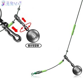 용왕낚시 원형 유동추 채비교체없는 초간단 외통추 외통채비 납추 동글이추